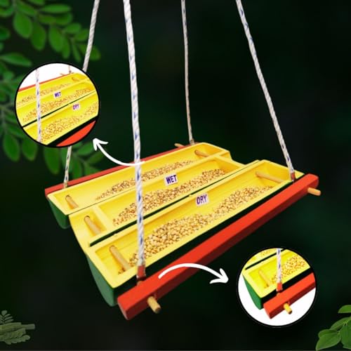 Bamboo Bird Feeder by Areva Farms | hanging for balcony grill | Perfect for Balcony, Garden, or Outdoor Use