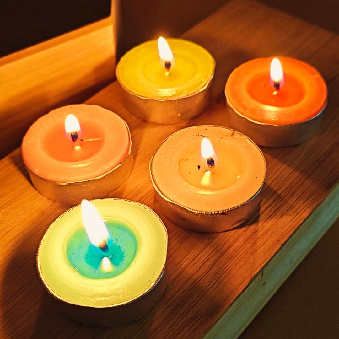 Elegant Single Stand Tealight Candle Holder | With Aromatic Candles for Home, Diwali & Wedding Décor (CJ)
