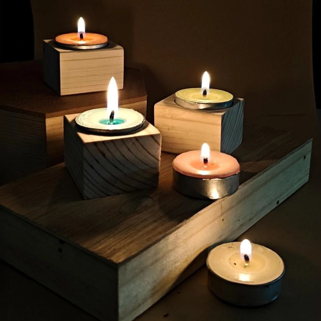Elegant Single Stand Tealight Candle Holder | With Aromatic Candles for Home, Diwali & Wedding Décor (CJ)