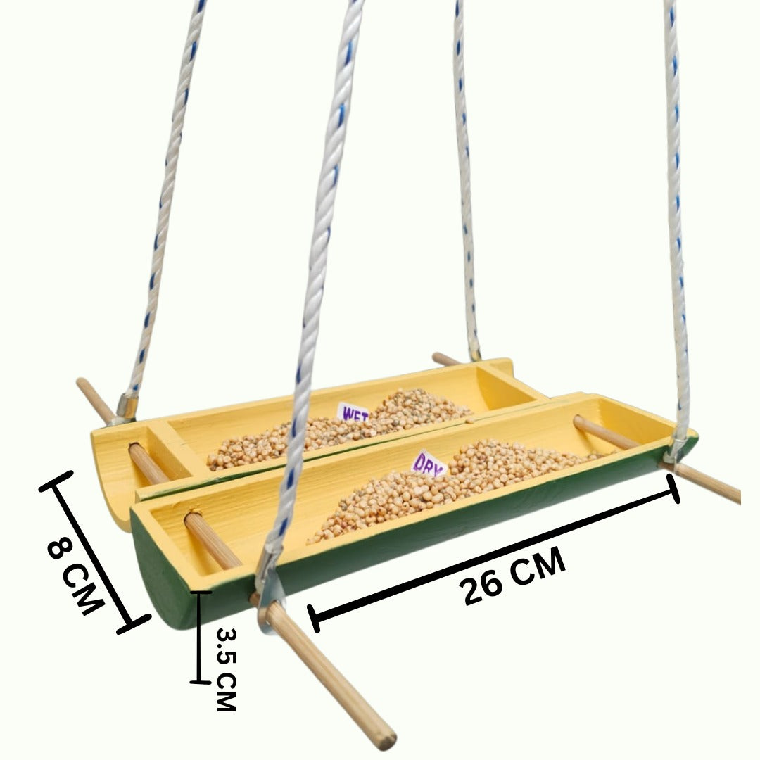 Eco-Friendly Bamboo Bird Feeder by Areva Farms | Hanging Feeder for Small Birds | Perfect for Balcony, Garden, or Outdoor Use