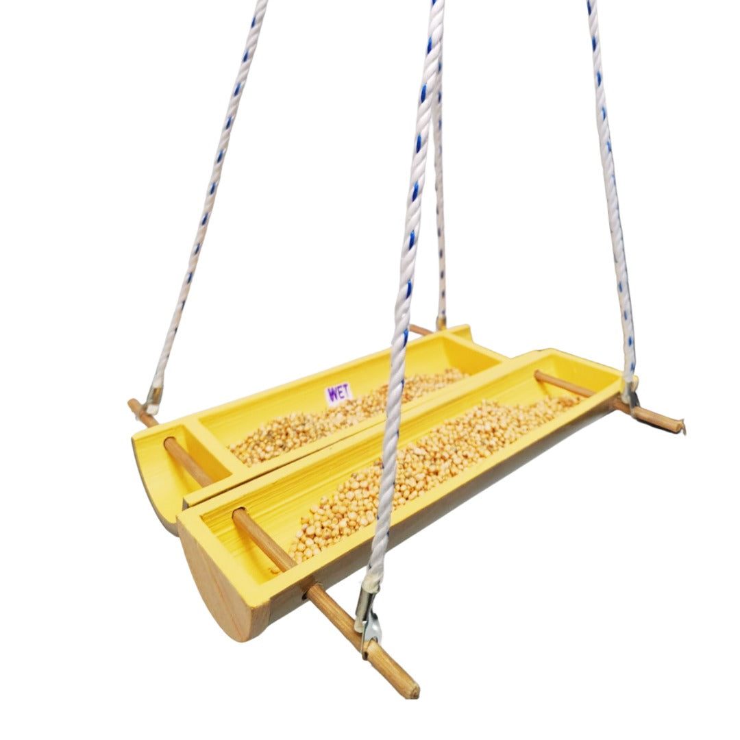 Eco-Friendly Bamboo Bird Feeder by Areva Farms | Hanging Feeder for Small Birds | Perfect for Balcony, Garden, or Outdoor Use