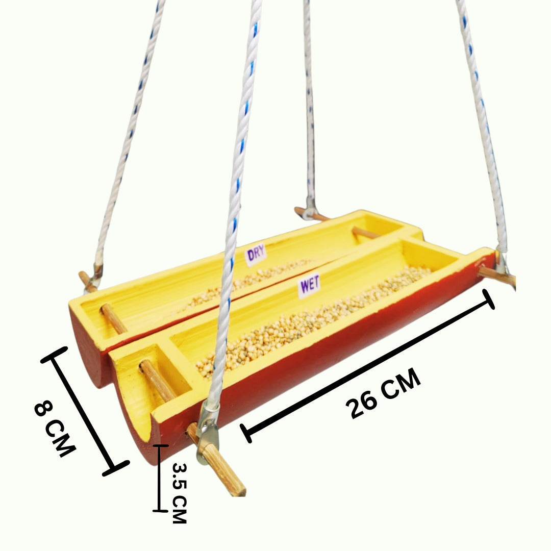 Eco-Friendly Bamboo Bird Feeder by Areva Farms | Hanging Feeder for Small Birds | Perfect for Balcony, Garden, or Outdoor Use