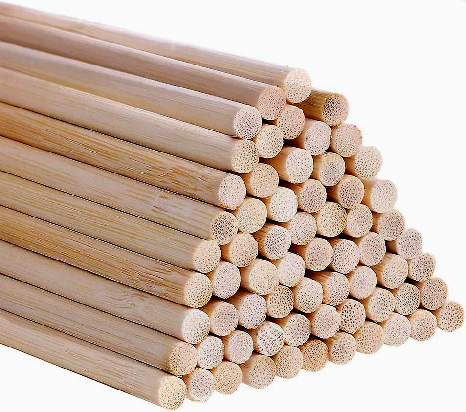 Areva Bamboo Unfinished Round Sticks | Bamboo Sticks | Dowel | Dowel Sticks | Multi-Purpose Skewers | Hobby Craft | DIY Activities