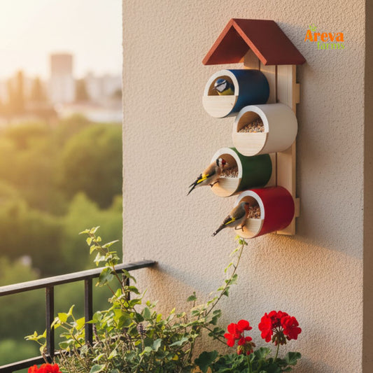 Pocket Bird House Feeder | Wall-Mounted Wooden Birdhouse | Balcony, Garden & Home Décor | Eco-Friendly Gift for Nature Lovers