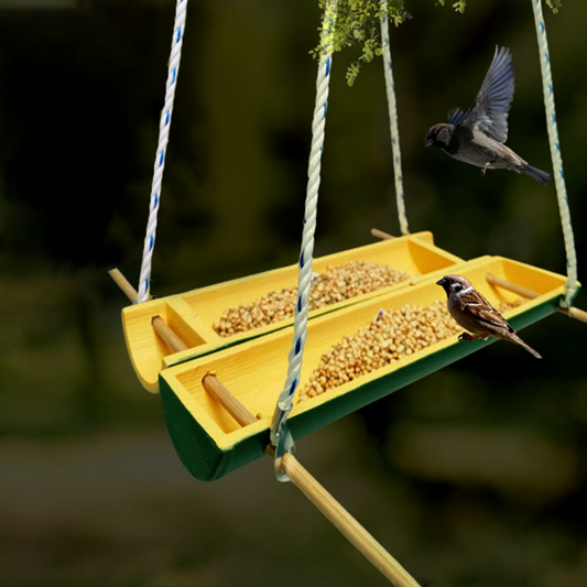 Bird Feeder With Gifting Pouch | Bamboo Bird Feeders Pack of 10 | Bamboo Bird Feeder by Areva Farms | Bird feeder hanging for balcony grill