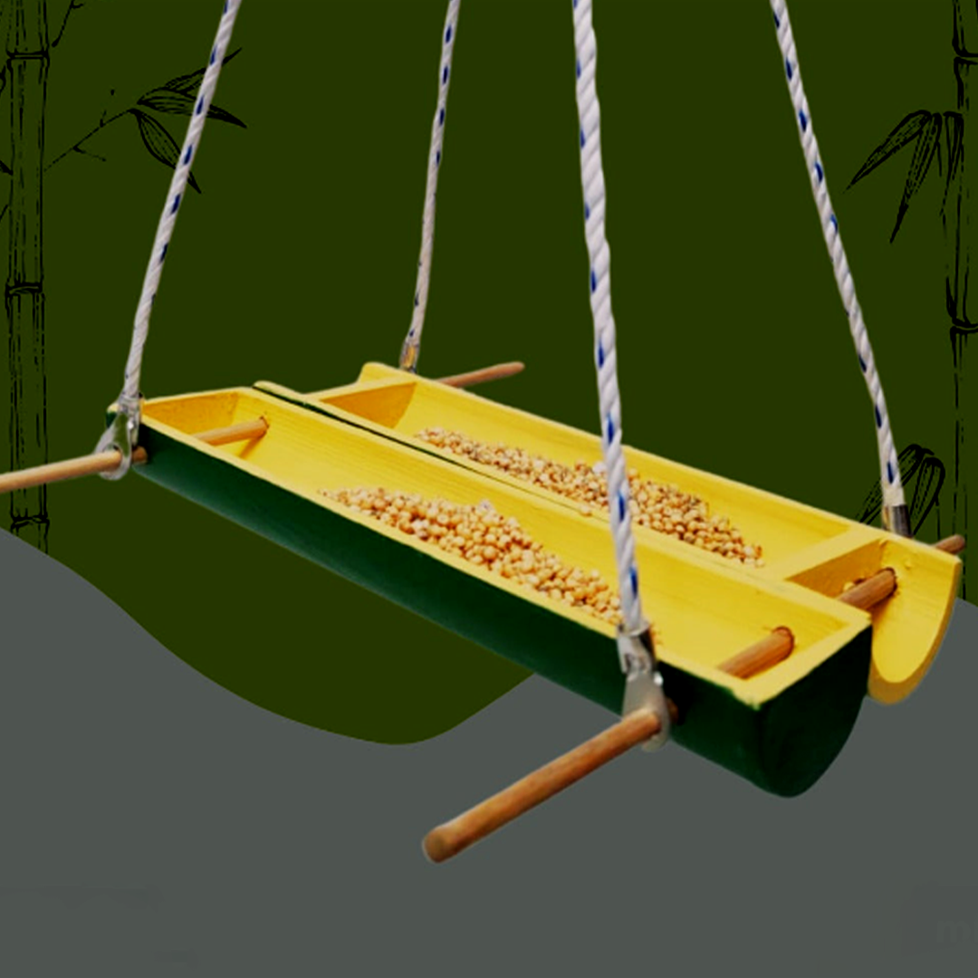 Eco-Friendly Bamboo Bird Feeder by Areva Farms | Hanging Feeder for Small Birds | Perfect for Balcony, Garden, or Outdoor Use