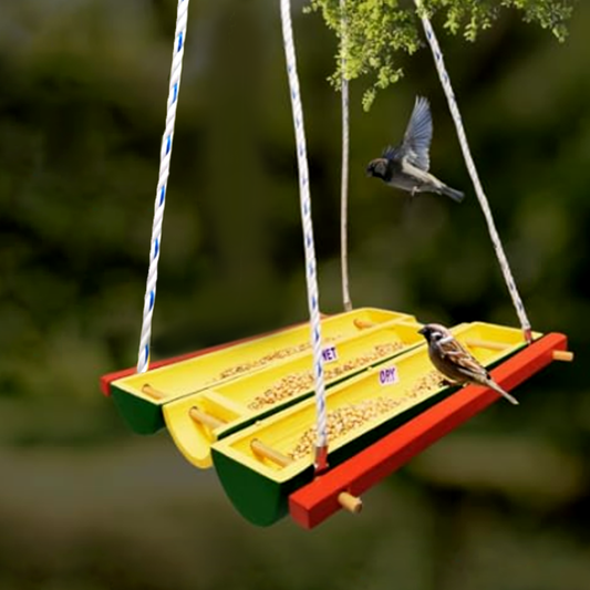 Bamboo Bird Feeder by Areva Farms | hanging for balcony grill | Perfect for Balcony, Garden, or Outdoor Use