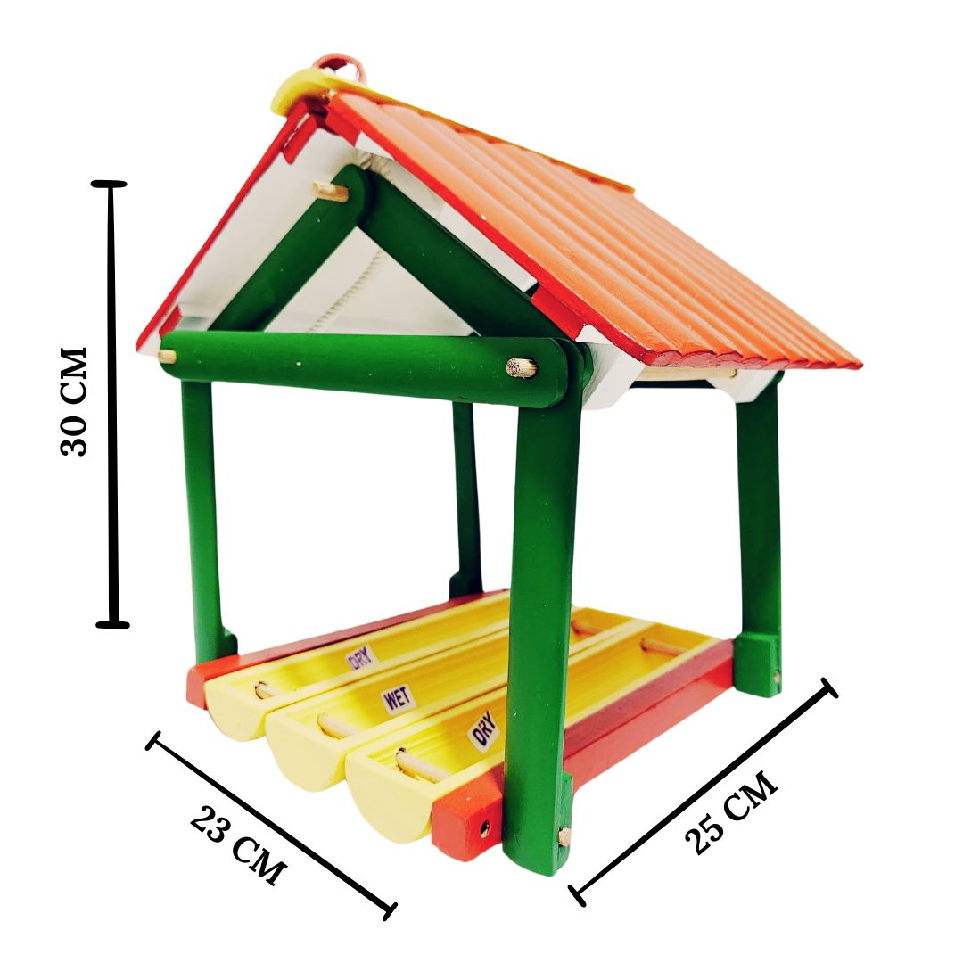 Bird Feeder | Eco-Friendly Bamboo Bird Feeder by Areva Farms | Feeder for Small Birds | Perfect for Balcony, Garden, or Outdoor Use (Set of 1)