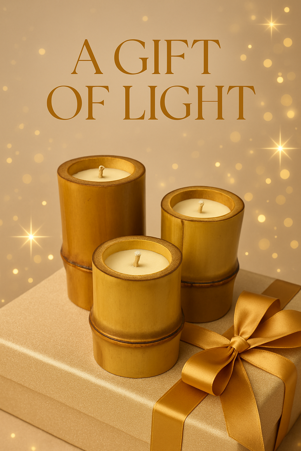 Premium Eco-Friendly Bamboo Candle | Handmade Natural Wax | Long-Lasting Aromatherapy Glow for Home Décor, Meditation & Gifting (Set of 2)